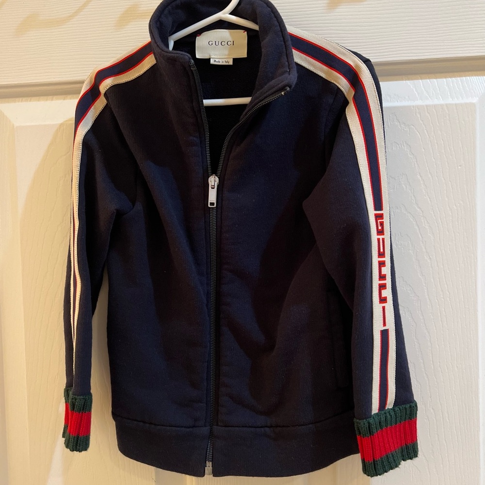 Boys sweatshirt with Gucci jacquard trim